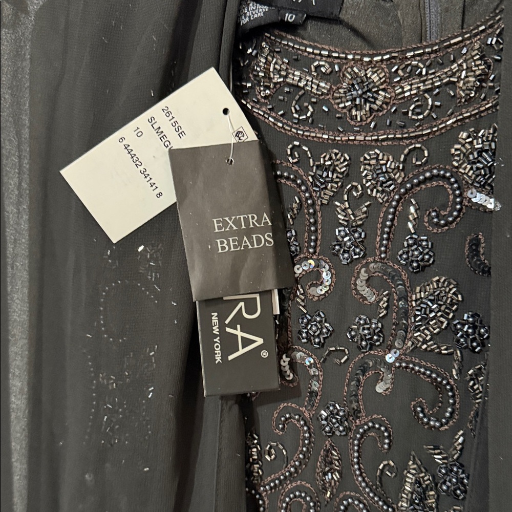 J Kara Black Maxi Dress with Embellished Bodice - Picture 8 of 8